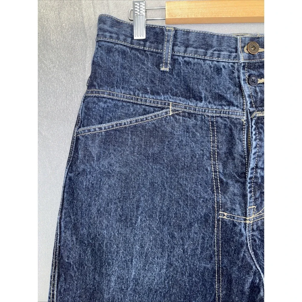Vintage‎ Marthe Francois Brand X 34M Baggy Wide Leg Y2K Skater Blue Denim